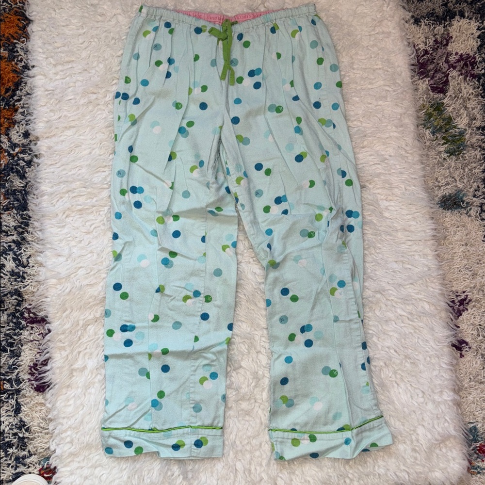 Victoria’s💙Secret Polka Dots 100% Cotton 2-piece Flannel Pajama Set, Size Medium - Picture 3 of 16